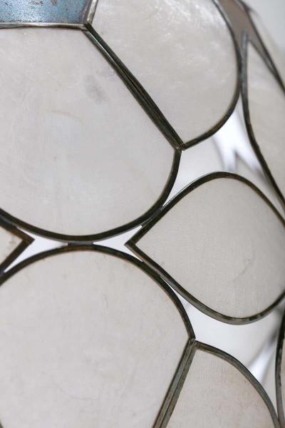  Feldman Lighting Co Feldman White Capiz Shell and Brass Table Lamp circa 1960
