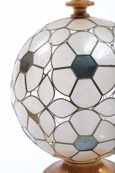  Feldman Lighting Co Feldman White Capiz Shell and Brass Table Lamp circa 1960