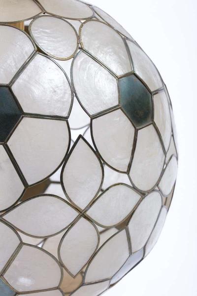 Feldman Lighting Co Feldman White Capiz Shell and Brass Table Lamp circa 1960