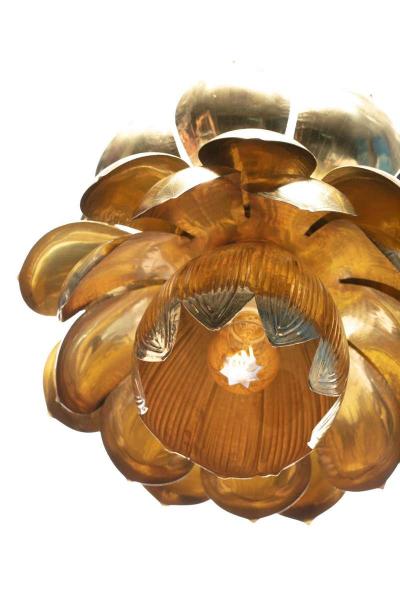  Feldman Lighting Co Large Brass Lotus Fixture by Feldman Lighting Company in the Style of Parzinger