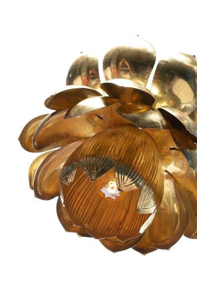  Feldman Lighting Co Large Brass Lotus Fixture by Feldman Lighting Company in the Style of Parzinger