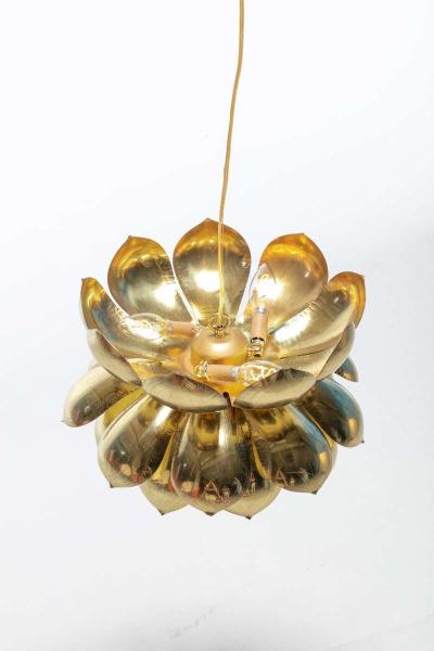  Feldman Lighting Co Large Brass Lotus Fixture by Feldman Lighting Company in the Style of Parzinger