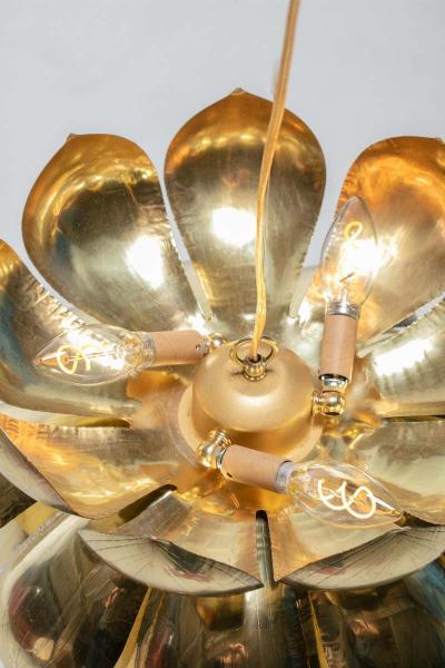  Feldman Lighting Co Large Brass Lotus Fixture by Feldman Lighting Company in the Style of Parzinger