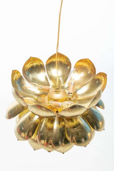  Feldman Lighting Co Large Brass Lotus Fixture by Feldman Lighting Company in the Style of Parzinger