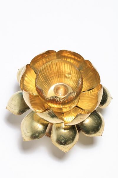  Feldman Lighting Co Large Centerpiece Lotus Candle Holders Pair Available