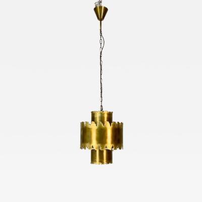  Feldman Lighting Co Mid Century Modern Brutalist Chandelier Pendant by Tom Greene Patinated Brass