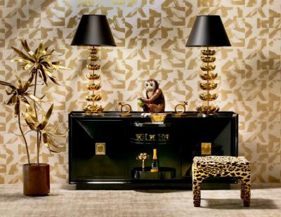  Feldman Lighting Co Pair of Hollywood Regency Tall Brass Lotus Lamps by Feldman Lighting circa 1960s