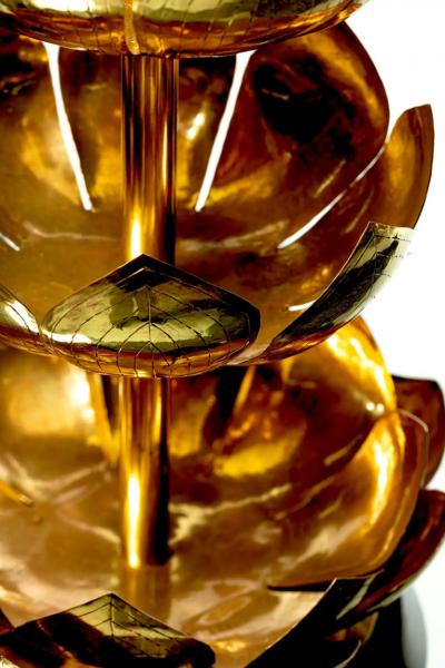  Feldman Lighting Co Pair of Hollywood Regency Tall Brass Lotus Lamps by Feldman Lighting circa 1960s