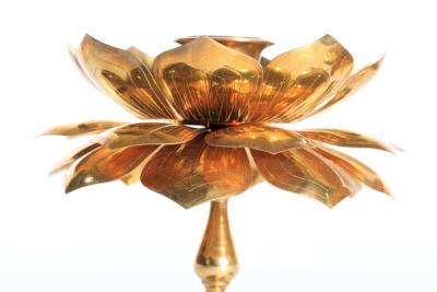  Feldman Lighting Co Pair of Parzinger Style Feldman Lotus Candlesticks