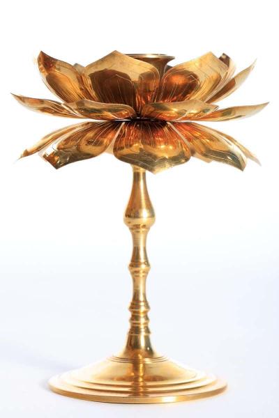  Feldman Lighting Co Pair of Parzinger Style Feldman Lotus Candlesticks