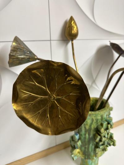  Feldman Lighting Co Set of Brass Lotus Flowers