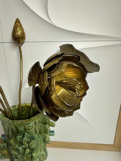  Feldman Lighting Co Set of Brass Lotus Flowers