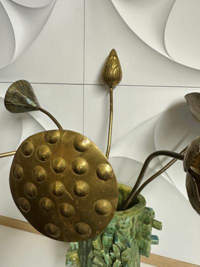  Feldman Lighting Co Set of Brass Lotus Flowers