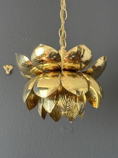  Feldman Lighting Co Small Brass Lotus Light Pendant