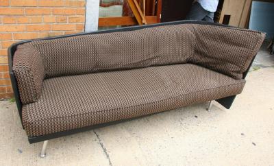  Felicerossi Felicerossi Tan and Dark Brown Asymmetrical Loveseat Settee