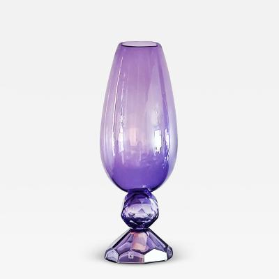  Fendi Casa Fendi Casa Hand blown Vetri Glass Art stico Murano Vase Amethyst Faceted Cut