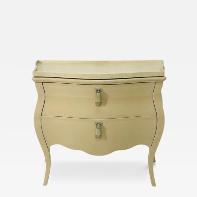 Fendi Fendi Cream Lacquered 2 Drawer Commode with Crocodile Embossed Leather Tray Top