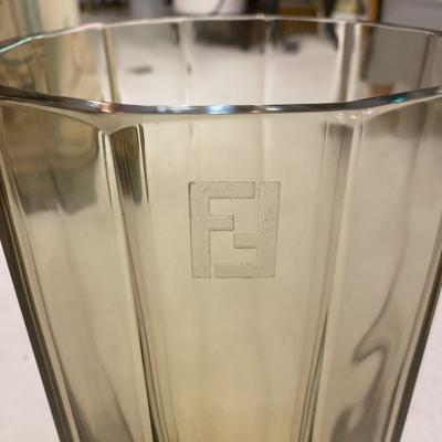  Fendi Fendi Murano Glass Fum Faceted Vase