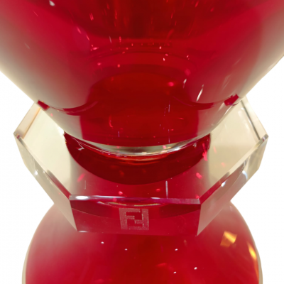  Fendi Fendi Red Hourglass Murano Glass Vase