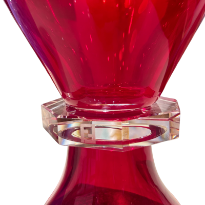  Fendi Fendi Red Hourglass Murano Glass Vase