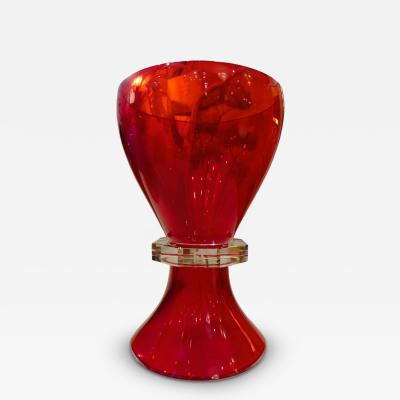  Fendi Fendi Red Hourglass Murano Glass Vase