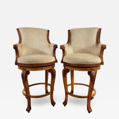  Ferguson Copeland Ferguson Copeland Italian Provincial Style Bar Stool a Pair