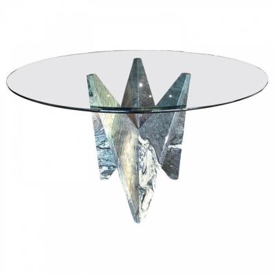  Ferrari A Fine Faceted Serpentine Marble Table by Ferrari