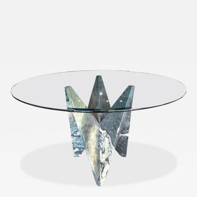  Ferrari A Fine Faceted Serpentine Marble Table by Ferrari