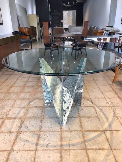  Ferrari A Fine Faceted Serpentine Marble Table by Ferrari