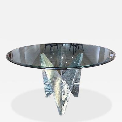  Ferrari A Fine Faceted Serpentine Marble Table by Ferrari