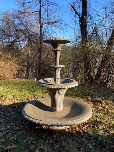  Ferro Brandt MONUMENTAL AND RARE ALUMINUM ART DECO GARDEN FOUNTAIN