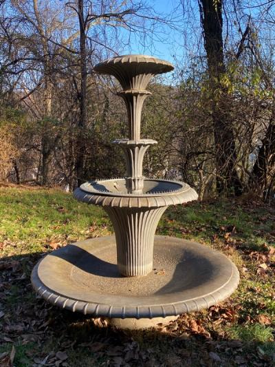  Ferro Brandt MONUMENTAL AND RARE ALUMINUM ART DECO GARDEN FOUNTAIN