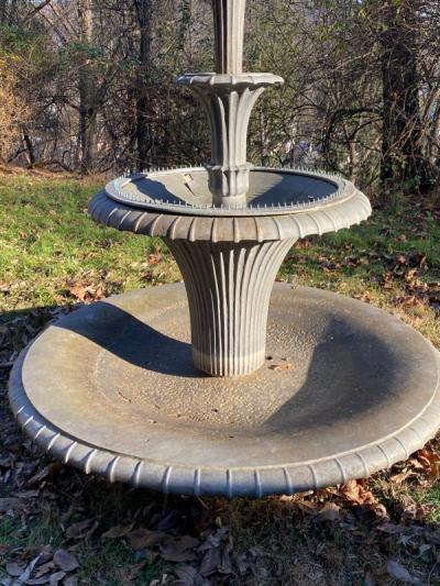  Ferro Brandt MONUMENTAL AND RARE ALUMINUM ART DECO GARDEN FOUNTAIN