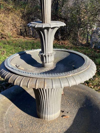  Ferro Brandt MONUMENTAL AND RARE ALUMINUM ART DECO GARDEN FOUNTAIN