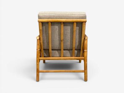  Ficks Reed Ficks Reed Lounge Chairs Bamboo Cane Beige Tweed USA 1950s