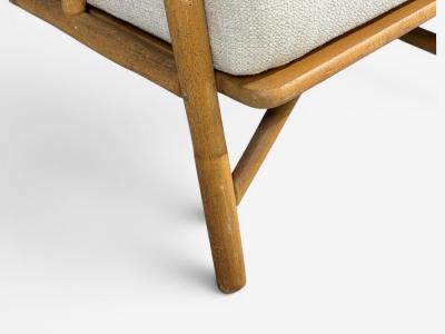  Ficks Reed Ficks Reed Two Seater Sofa Bamboo Cane White Fabric USA 1950s