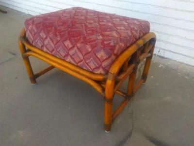  Ficks Reed Rare Ficks Reed Bamboo Boho Chic Ottoman sofa lounge chairs 