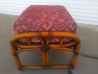  Ficks Reed Rare Ficks Reed Bamboo Boho Chic Ottoman sofa lounge chairs 