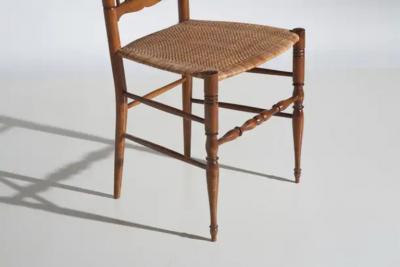  Figli Di Sanguineti Sanguineti set of 8 high back Coloniale dining chairs Chiavari Italy 1960s