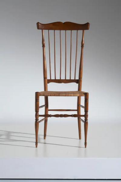  Figli Di Sanguineti Sanguineti set of 8 high back Coloniale dining chairs Chiavari Italy 1960s