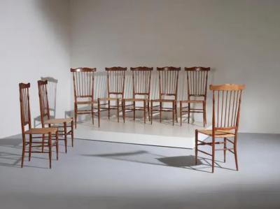  Figli Di Sanguineti Sanguineti set of 8 high back Coloniale dining chairs Chiavari Italy 1960s