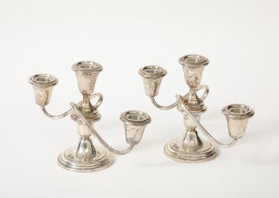  Fisher Silversmiths Inc Fisher Art Deco Sterling Candelabras