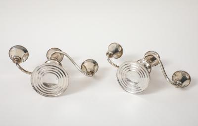 Fisher Silversmiths Inc Fisher Art Deco Sterling Candelabras