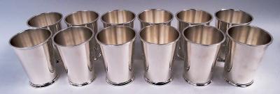 Fisher Silversmiths Inc Set of 12 Fisher Tall Sterling Silver Mint Julep Cups