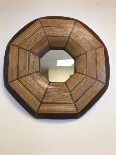  Flavor Custom Design Custom Oak and Walnut Illuminated Mirror