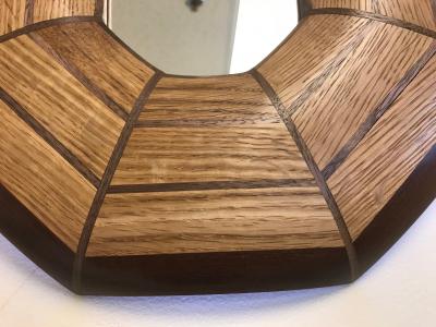  Flavor Custom Design Custom Oak and Walnut Illuminated Mirror