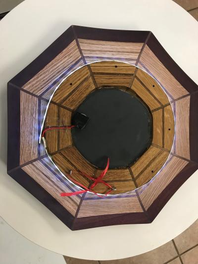  Flavor Custom Design Custom Oak and Walnut Illuminated Mirror