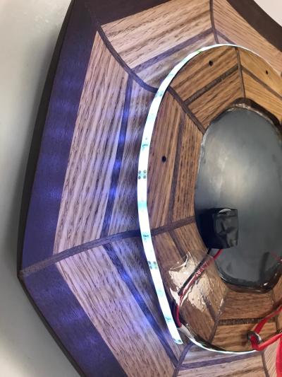  Flavor Custom Design Custom Oak and Walnut Illuminated Mirror