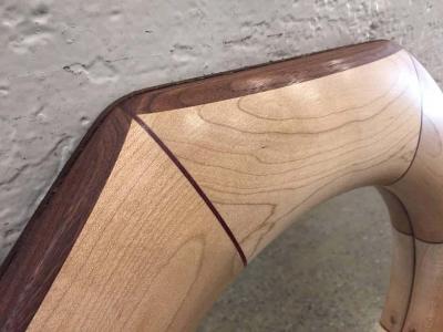  Flavor Custom Design Custom Octagonal Mirror with Maple and Rosewood Inlay