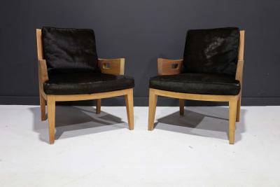  Flexform Flexform Betty Chair with Soild Wood Frame and Hair on Hide Cushions